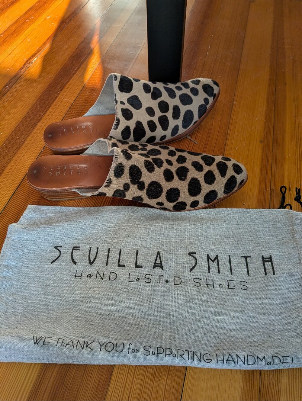 Sevilla Smith Leopard Print Slip-On Mules - Size 40